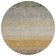 Machine Washable Indoor/Outdoor Chantille ACN2314 Brown 8' x 8' Round Rug