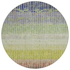 Machine Washable Indoor/Outdoor Chantille ACN2314 Green 8' x 8' Round Rug