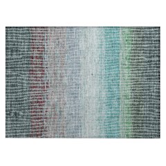Machine Washable Indoor/Outdoor Chantille ACN2314 Teal 1'8" x 2'6" Rug