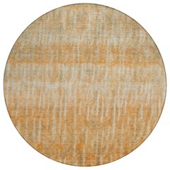 Machine Washable Indoor/Outdoor Chantille ACN2317 Orange 8' x 8' Round Rug