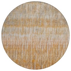 Machine Washable Indoor/Outdoor Chantille ACN2317 Orange 8' x 8' Round Rug