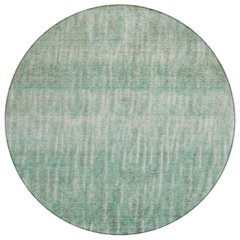 Machine Washable Indoor/Outdoor Chantille ACN2317 Teal 8' x 8' Round Rug