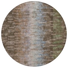 Machine Washable Indoor/Outdoor Chantille ACN2318 Brown 8' x 8' Round Rug