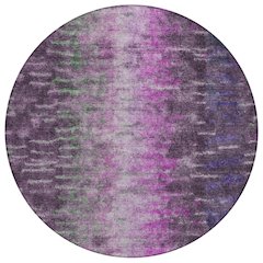 Machine Washable Indoor/Outdoor Chantille ACN2318 Purple 8' x 8' Round Rug