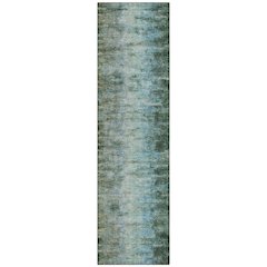 Machine Washable Indoor/Outdoor Chantille ACN2318 Green 2'3" x 7'6" Runner Rug