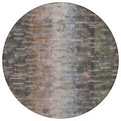 Machine Washable Indoor/Outdoor Chantille ACN2318 Gray 8' x 8' Round Rug