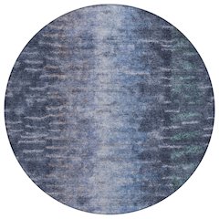 Machine Washable Indoor/Outdoor Chantille ACN2318 Blue 8' x 8' Round Rug