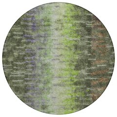 Machine Washable Indoor/Outdoor Chantille ACN2318 Green 8' x 8' Round Rug
