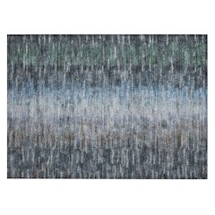 Machine Washable Indoor/Outdoor Chantille ACN2318 Teal 1'8" x 2'6" Rug
