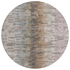 Machine Washable Indoor/Outdoor Chantille ACN2319 Brown 8' x 8' Round Rug