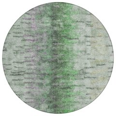 Machine Washable Indoor/Outdoor Chantille ACN2319 Green 8' x 8' Round Rug