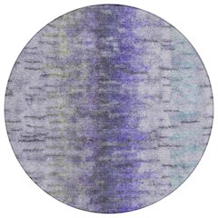 Machine Washable Indoor/Outdoor Chantille ACN2319 Purple 8' x 8' Round Rug