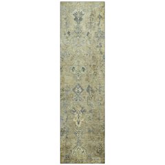 Machine Washable Indoor/Outdoor Chantille ACN2320 Green 2'3" x 7'6" Runner Rug