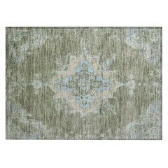 Machine Washable Indoor/Outdoor Chantille ACN2321 Green 1'8" x 2'6" Rug
