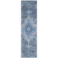 Machine Washable Indoor/Outdoor Chantille ACN2321 Blue 2'3" x 7'6" Runner Rug