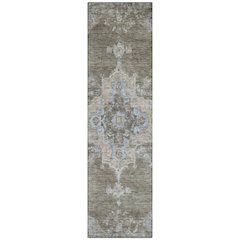Machine Washable Indoor/Outdoor Chantille ACN2321 Brown 2'3" x 7'6" Runner Rug