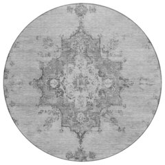 Machine Washable Indoor/Outdoor Chantille ACN2321 Gray 8' x 8' Round Rug