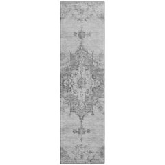 Machine Washable Indoor/Outdoor Chantille ACN2321 Gray 2'3" x 7'6" Runner Rug