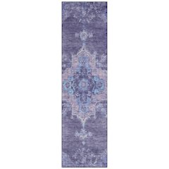 Machine Washable Indoor/Outdoor Chantille ACN2321 Purple 2'3" x 7'6" Runner Rug