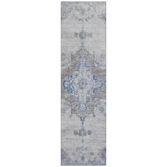 Machine Washable Indoor/Outdoor Chantille ACN2321 Gray 2'3" x 7'6" Runner Rug
