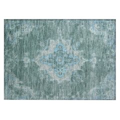 Machine Washable Indoor/Outdoor Chantille ACN2321 Teal 1'8" x 2'6" Rug