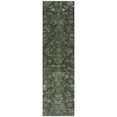 Machine Washable Indoor/Outdoor Chantille ACN2322 Green 2'3" x 7'6" Runner Rug
