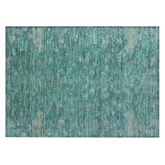Machine Washable Indoor/Outdoor Chantille ACN2322 Teal 1'8" x 2'6" Rug