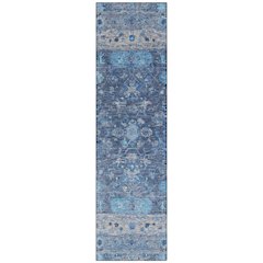 Machine Washable Indoor/Outdoor Chantille ACN2323 Blue 2'3" x 7'6" Runner Rug