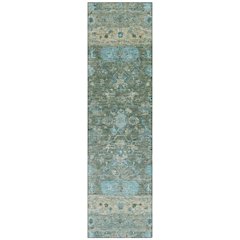 Machine Washable Indoor/Outdoor Chantille ACN2323 Green 2'3" x 7'6" Runner Rug