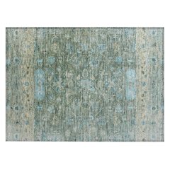 Machine Washable Indoor/Outdoor Chantille ACN2323 Green 1'8" x 2'6" Rug