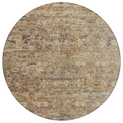 Machine Washable Indoor/Outdoor Chantille ACN2324 Brown 8' x 8' Round Rug