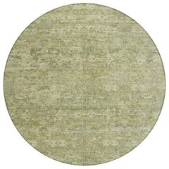 Machine Washable Indoor/Outdoor Chantille ACN2324 Green 8' x 8' Round Rug