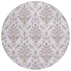 Machine Washable Indoor/Outdoor Chantille ACN2325 Purple 8' x 8' Round Rug