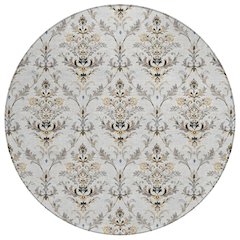 Machine Washable Indoor/Outdoor Chantille ACN2325 Gray 8' x 8' Round Rug