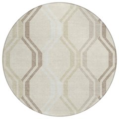 Machine Washable Indoor/Outdoor Chantille ACN2326 Brown 8' x 8' Round Rug