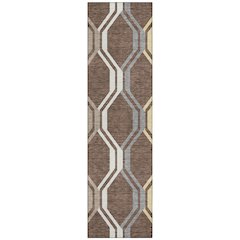Machine Washable Indoor/Outdoor Chantille ACN2326 Brown 2'3" x 7'6" Runner Rug