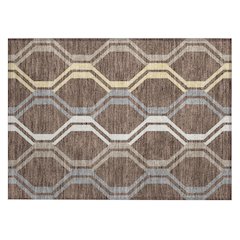 Machine Washable Indoor/Outdoor Chantille ACN2326 Brown 1'8" x 2'6" Rug
