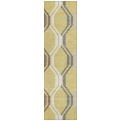 Machine Washable Indoor/Outdoor Chantille ACN2326 Gold 2'3" x 7'6" Runner Rug