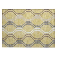 Machine Washable Indoor/Outdoor Chantille ACN2326 Gold 1'8" x 2'6" Rug