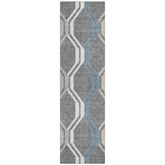 Machine Washable Indoor/Outdoor Chantille ACN2326 Gray 2'3" x 7'6" Runner Rug