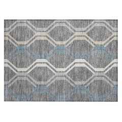 Machine Washable Indoor/Outdoor Chantille ACN2326 Gray 1'8" x 2'6" Rug