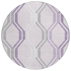 Machine Washable Indoor/Outdoor Chantille ACN2326 Purple 8' x 8' Round Rug