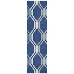 Machine Washable Indoor/Outdoor Chantille ACN2326 Blue 2'3" x 7'6" Runner Rug