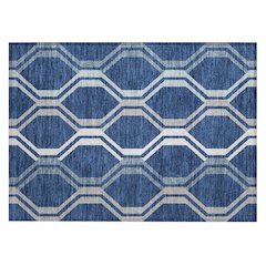 Machine Washable Indoor/Outdoor Chantille ACN2326 Blue 1'8" x 2'6" Rug