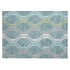 Machine Washable Indoor/Outdoor Chantille ACN2326 Teal 1'8" x 2'6" Rug