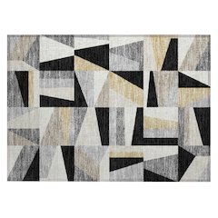 Machine Washable Indoor/Outdoor Chantille ACN2327 Black 1'8" x 2'6" Rug