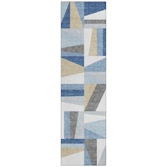 Machine Washable Indoor/Outdoor Chantille ACN2327 Blue 2'3" x 7'6" Runner Rug
