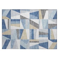 Machine Washable Indoor/Outdoor Chantille ACN2327 Blue 1'8" x 2'6" Rug