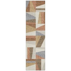 Machine Washable Indoor/Outdoor Chantille ACN2327 Orange 2'3" x 7'6" Runner Rug