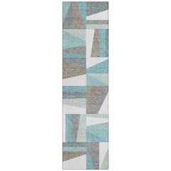 Machine Washable Indoor/Outdoor Chantille ACN2327 Teal 2'3" x 7'6" Runner Rug